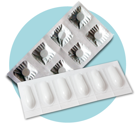 imagen de un strip y una tira de supositorios
